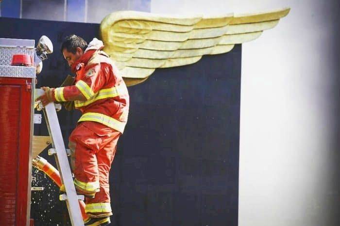 fireman looks like he has wings