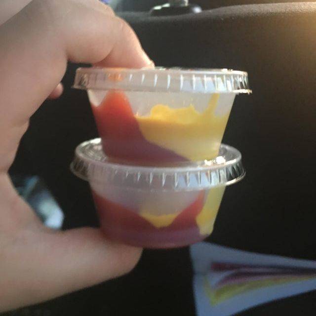 ketchup and mustard in containers
