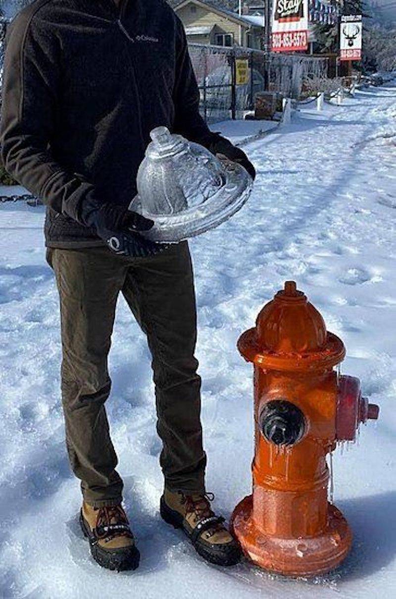 ice cap off of fire hydrant