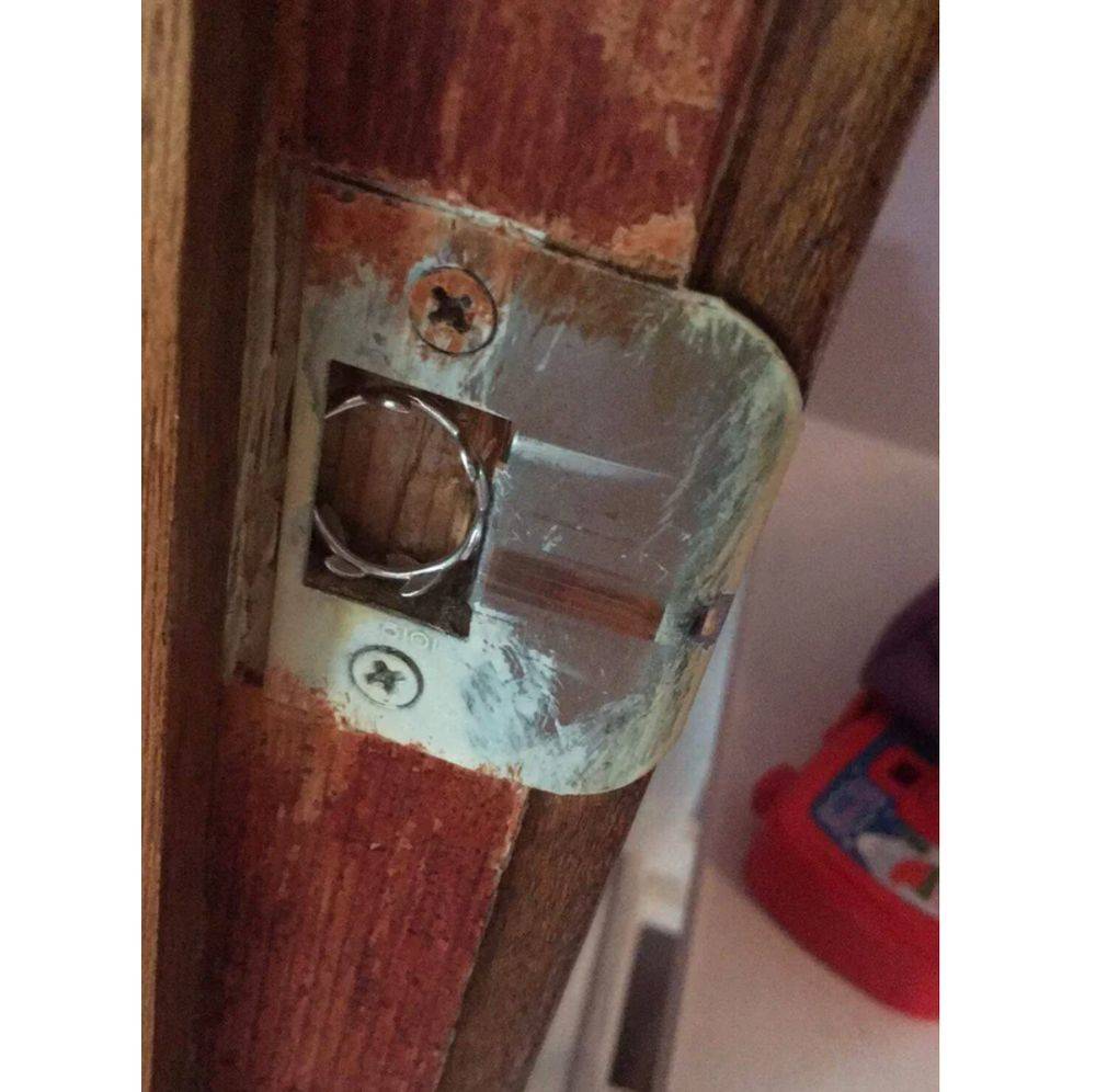 door frame with wedding ring embedded