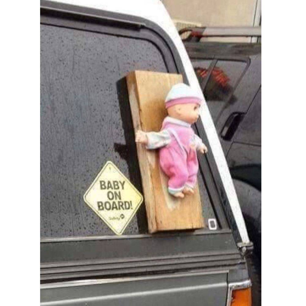 literal baby on board sign