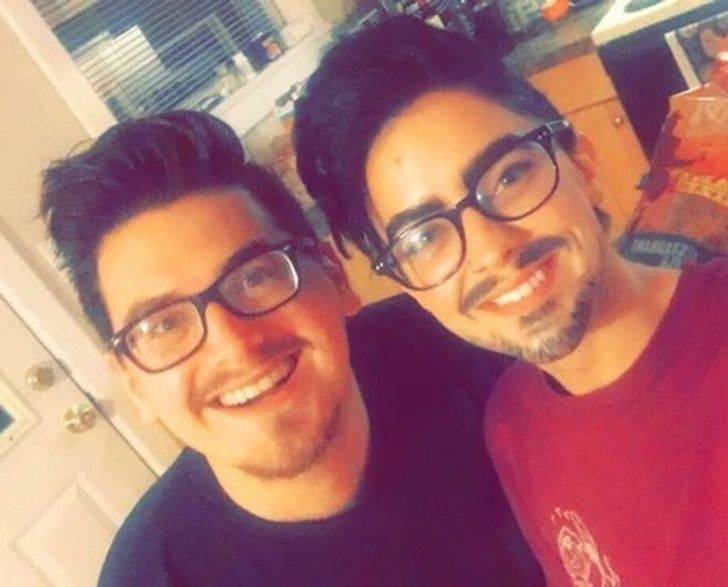 dressed up as bf for party