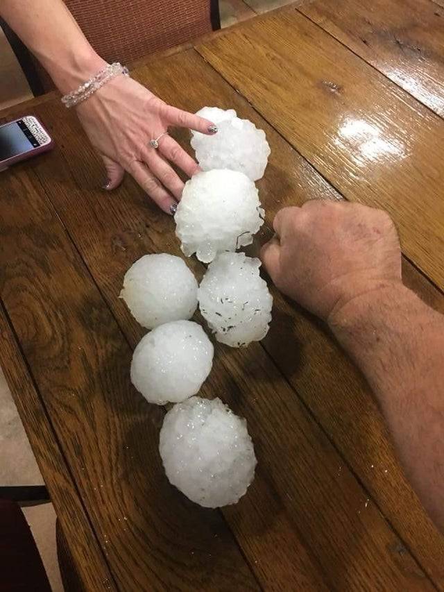 hail in alabama the size of someone's fist