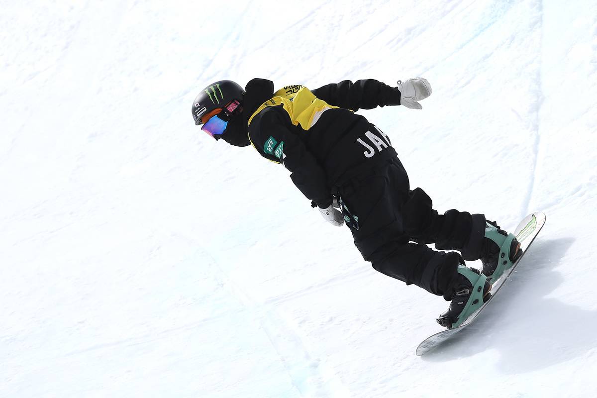 Yuto Totsuka of Japan competes in the men's snowboard halfpipe final during Day 4 of the Land Rover U.S. Grand Prix World Cup at Buttermilk Ski Resort