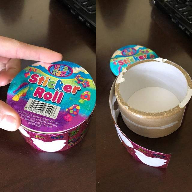 sticker roll nearly empty 