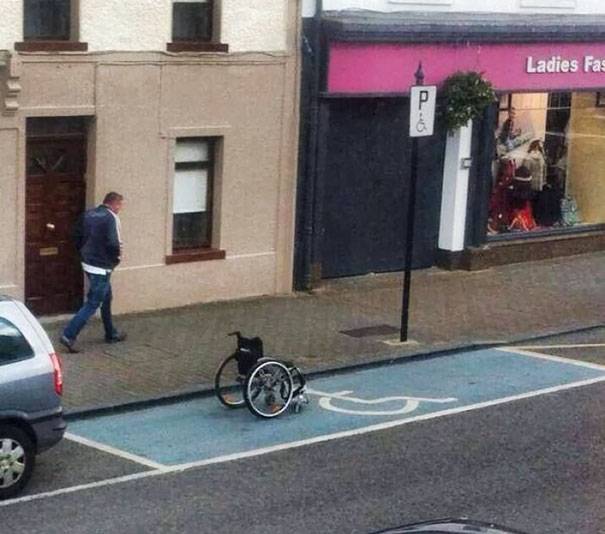 parking wheelchair in spot