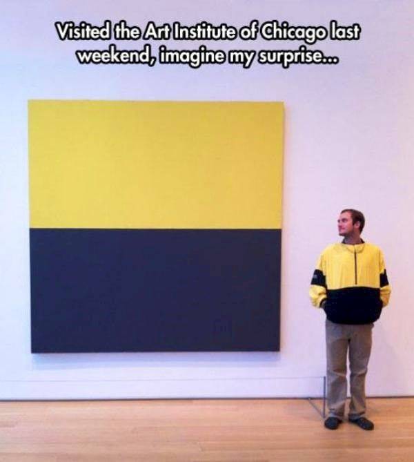 guy's jacket matches art