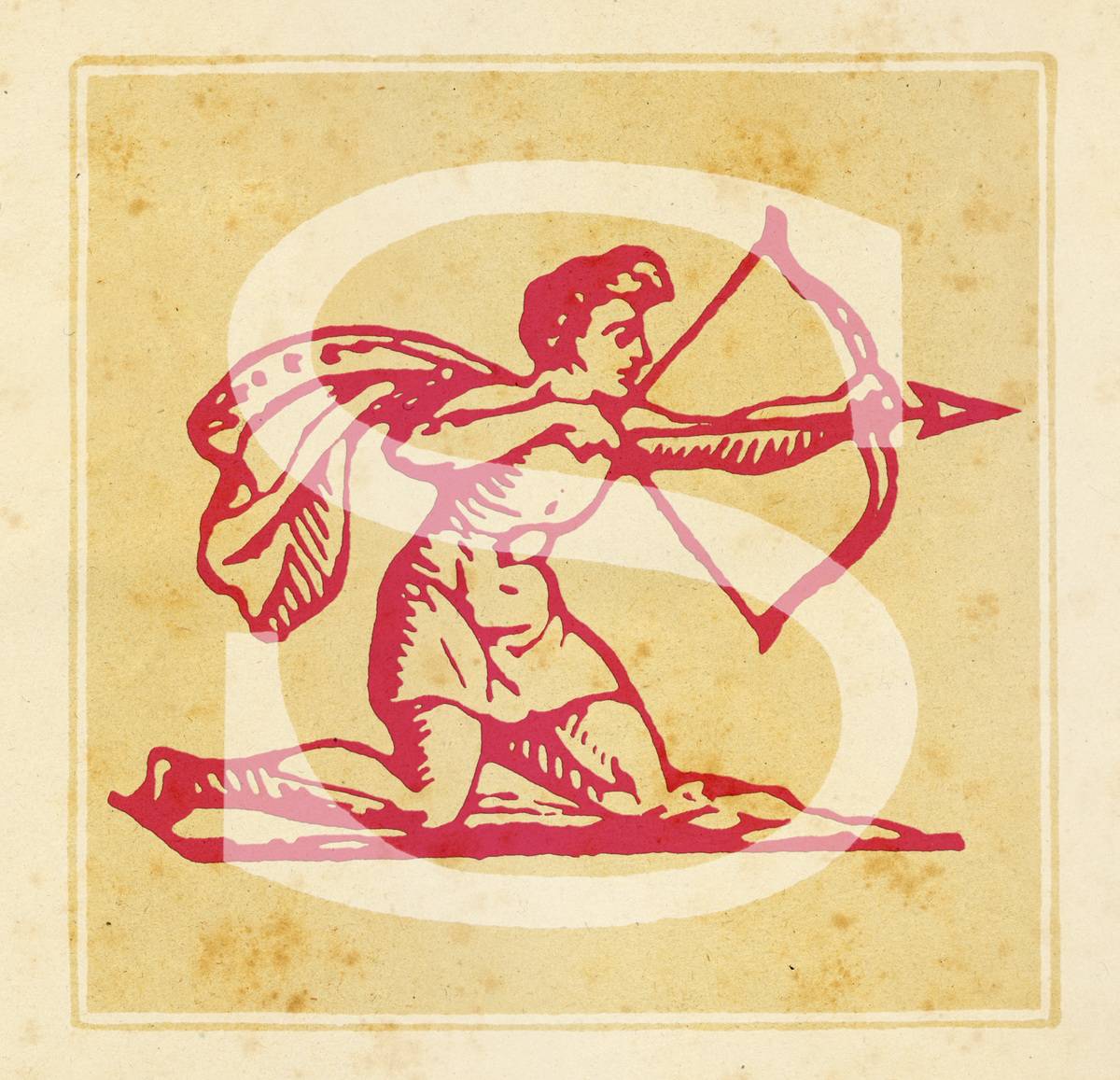 Capital S with Sagittarius Zodiac sign