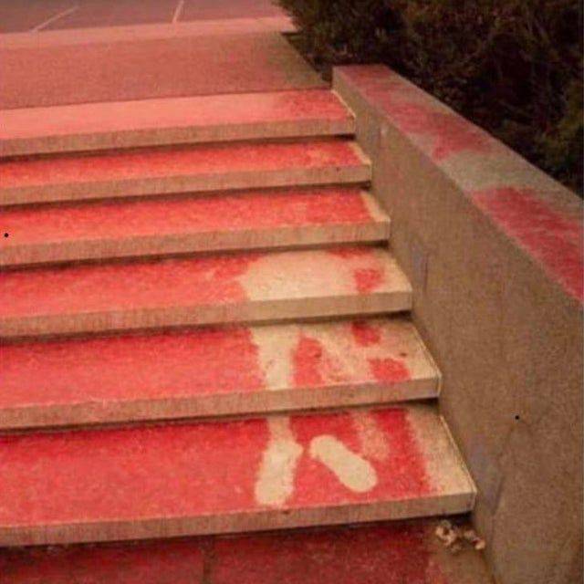 human print on stairs