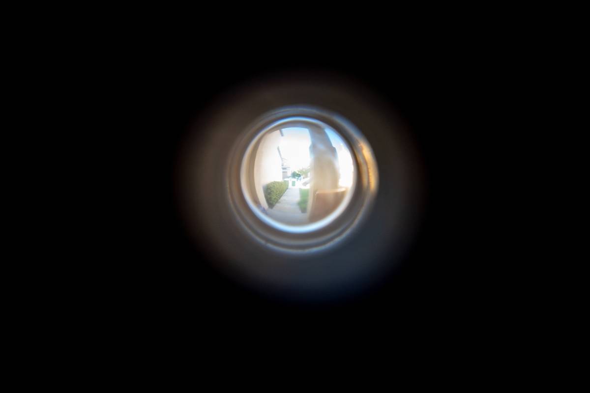 Suburban Home Door Peephole