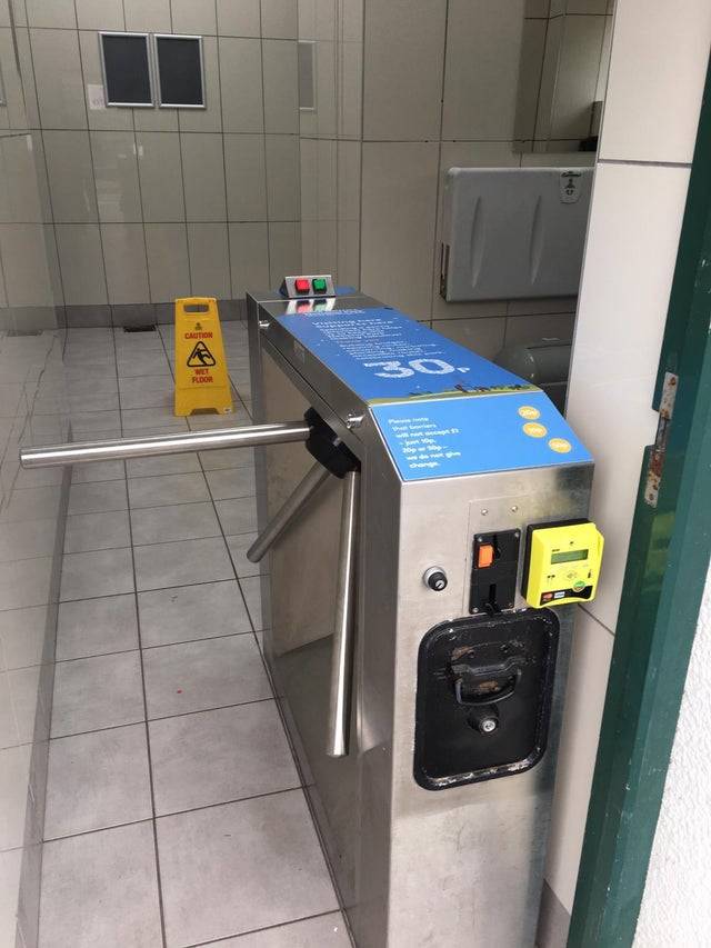 pay turnstile for bathroom 