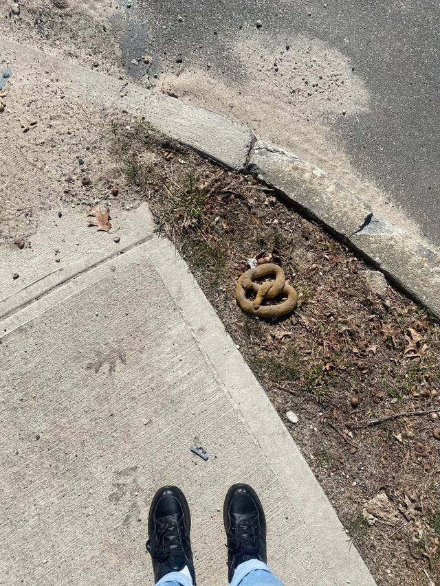 pretzel on ground