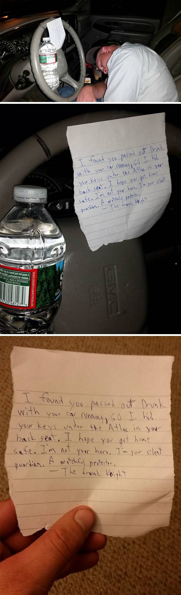 found passed out so someone helped him