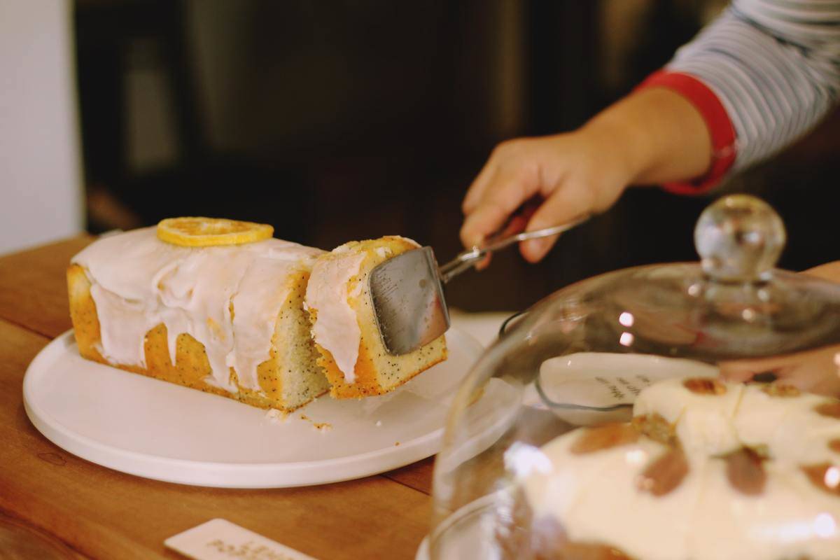 lemon cake on display