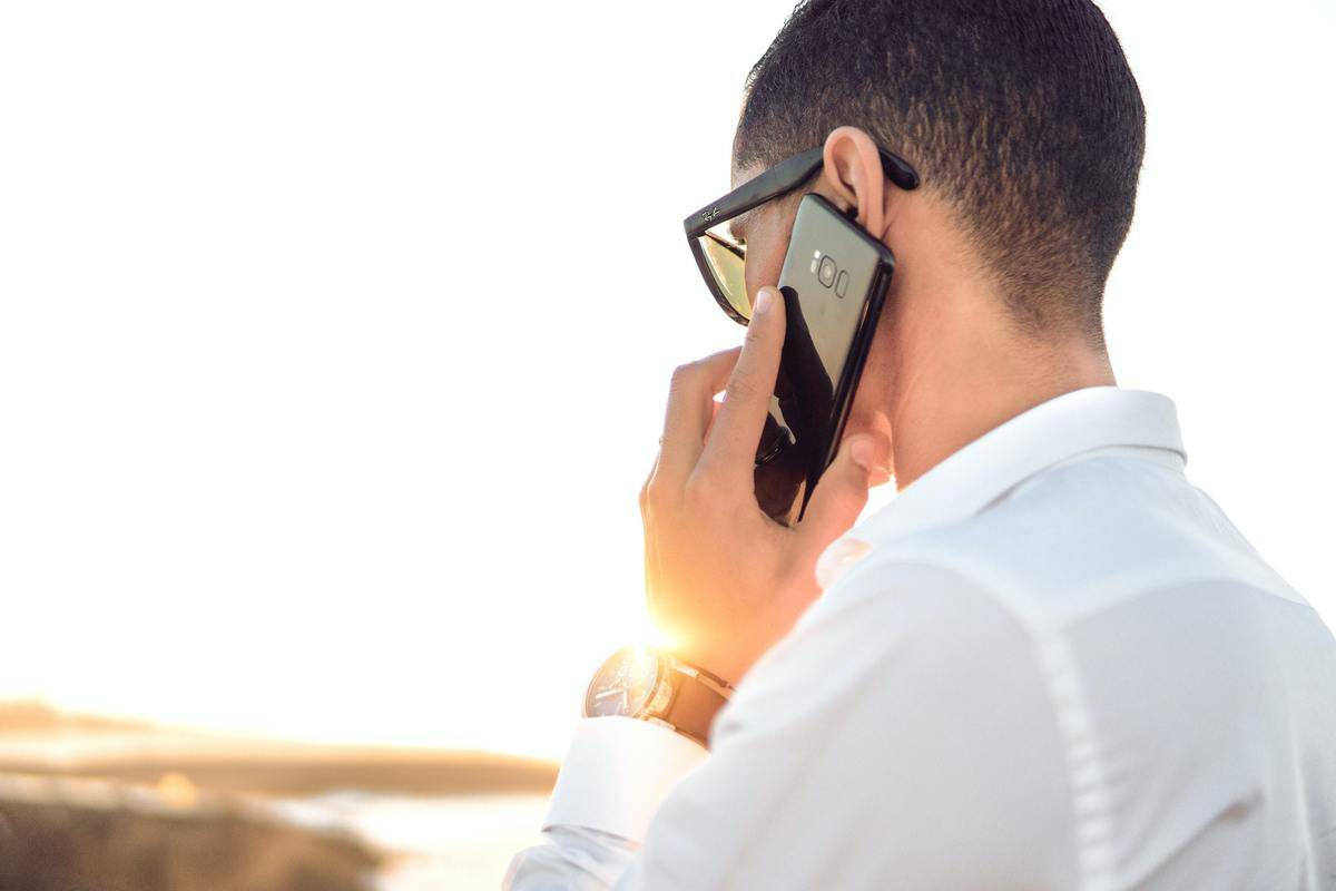 man on the phone talking