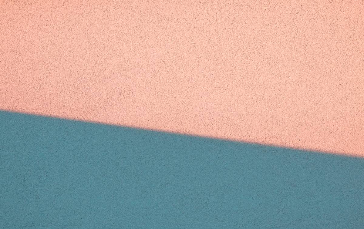 pink and blue split screen