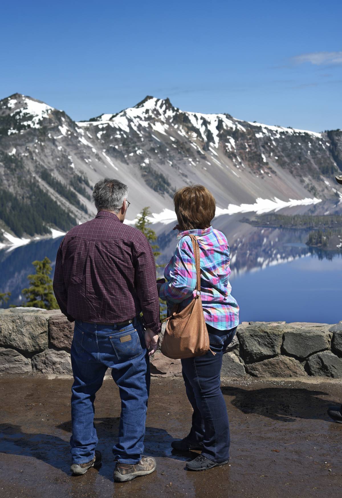 A retired couple visits Crater Lake.