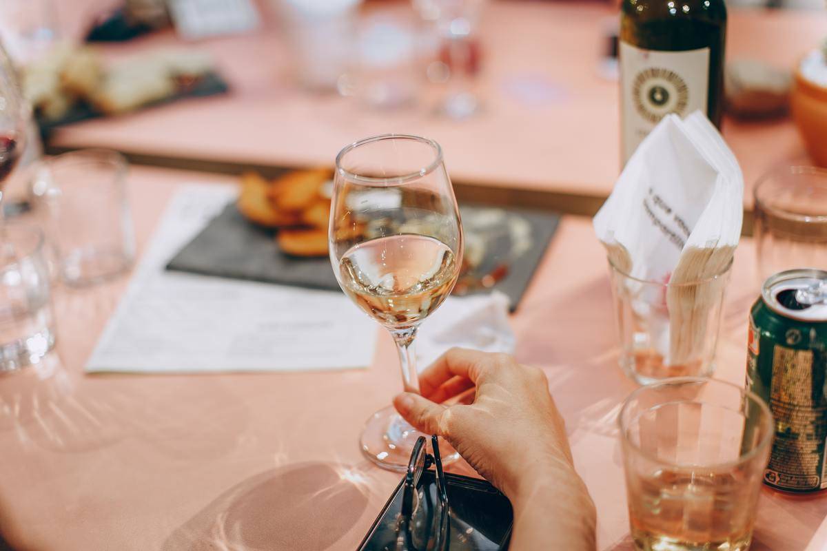 wine glass on table
