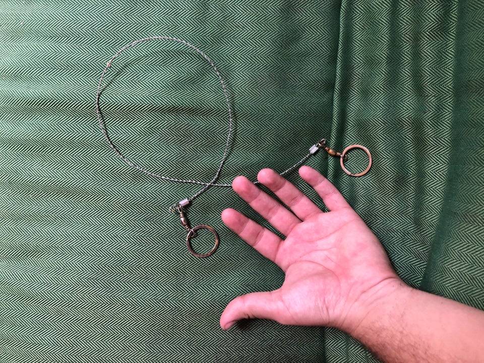 wire saw on green background