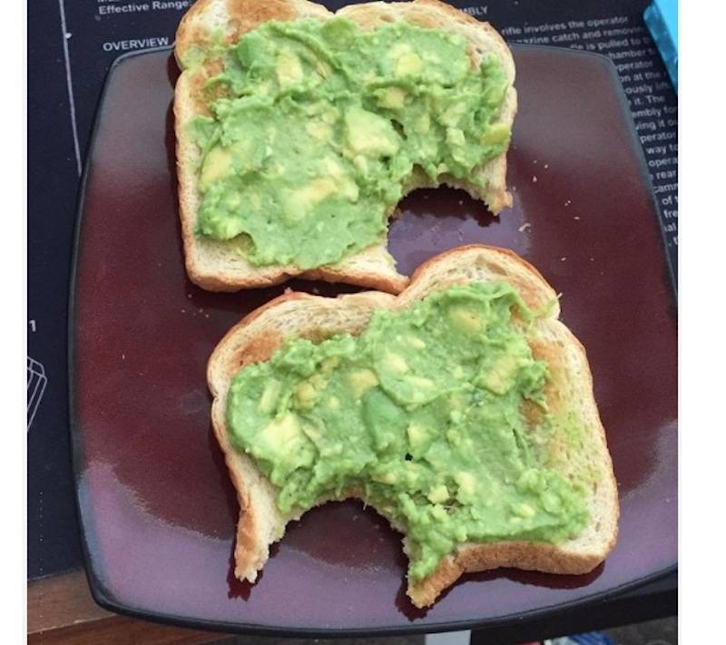 bites taken out of avocado toast