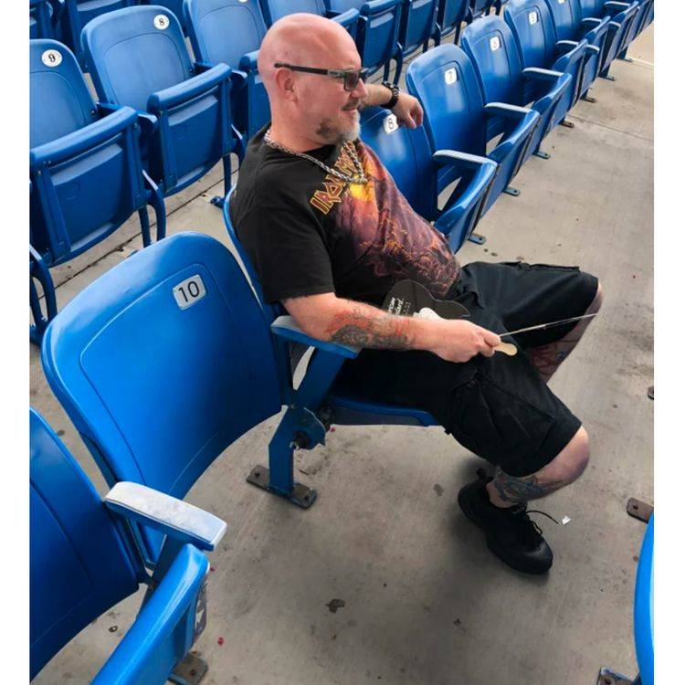 broken chair at concert venue