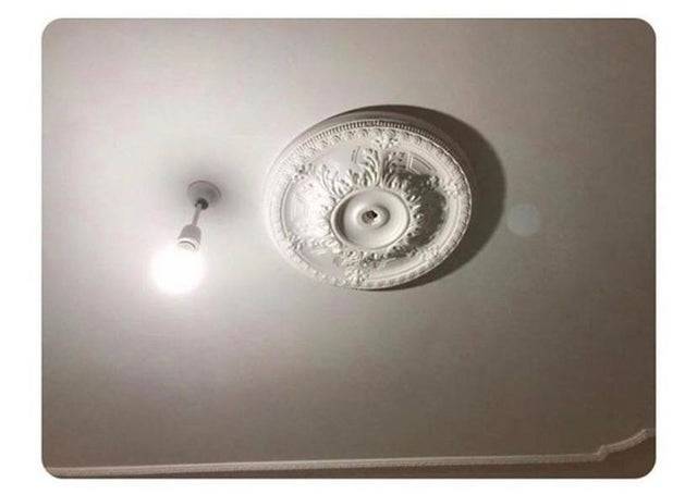 light bulb not in center of medallion