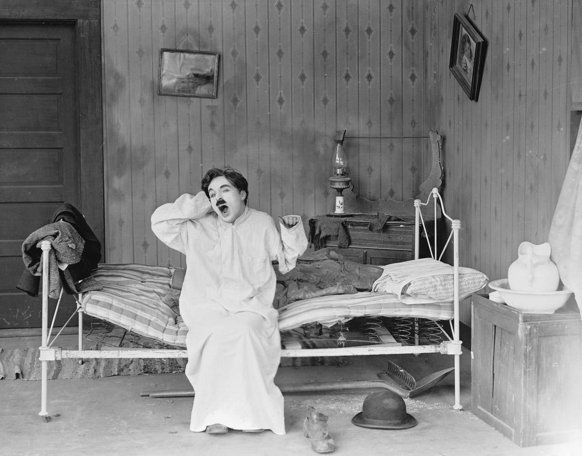 Charlie Chaplin yawning