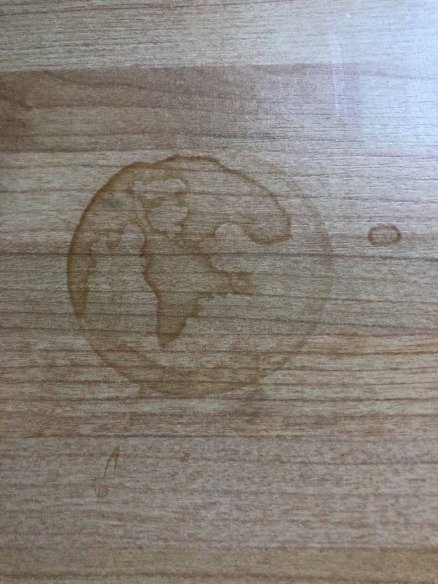 coffee stain looks like globe