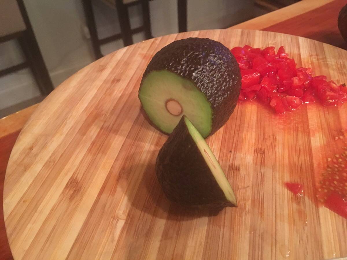 cutting an avocado the wrong way