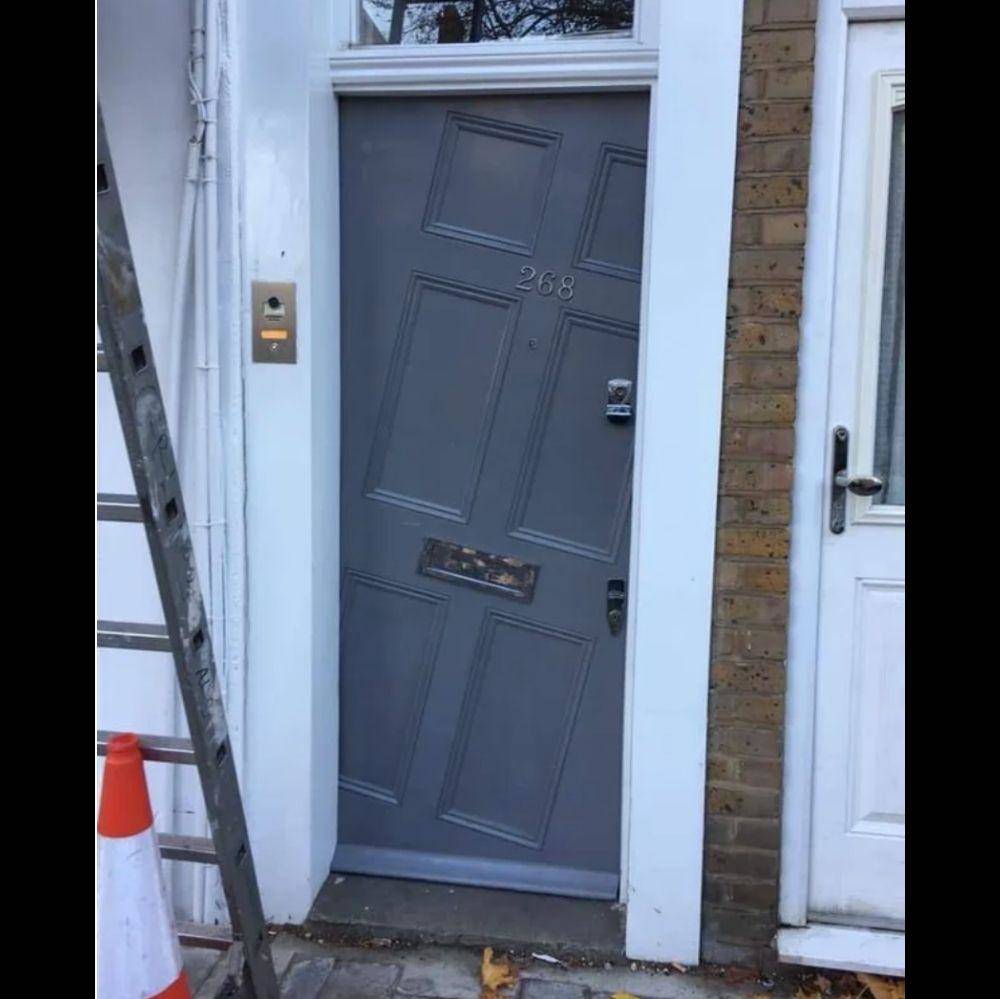 door is designed to look like its leaning