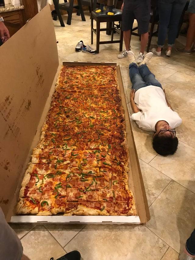 very long pizza
