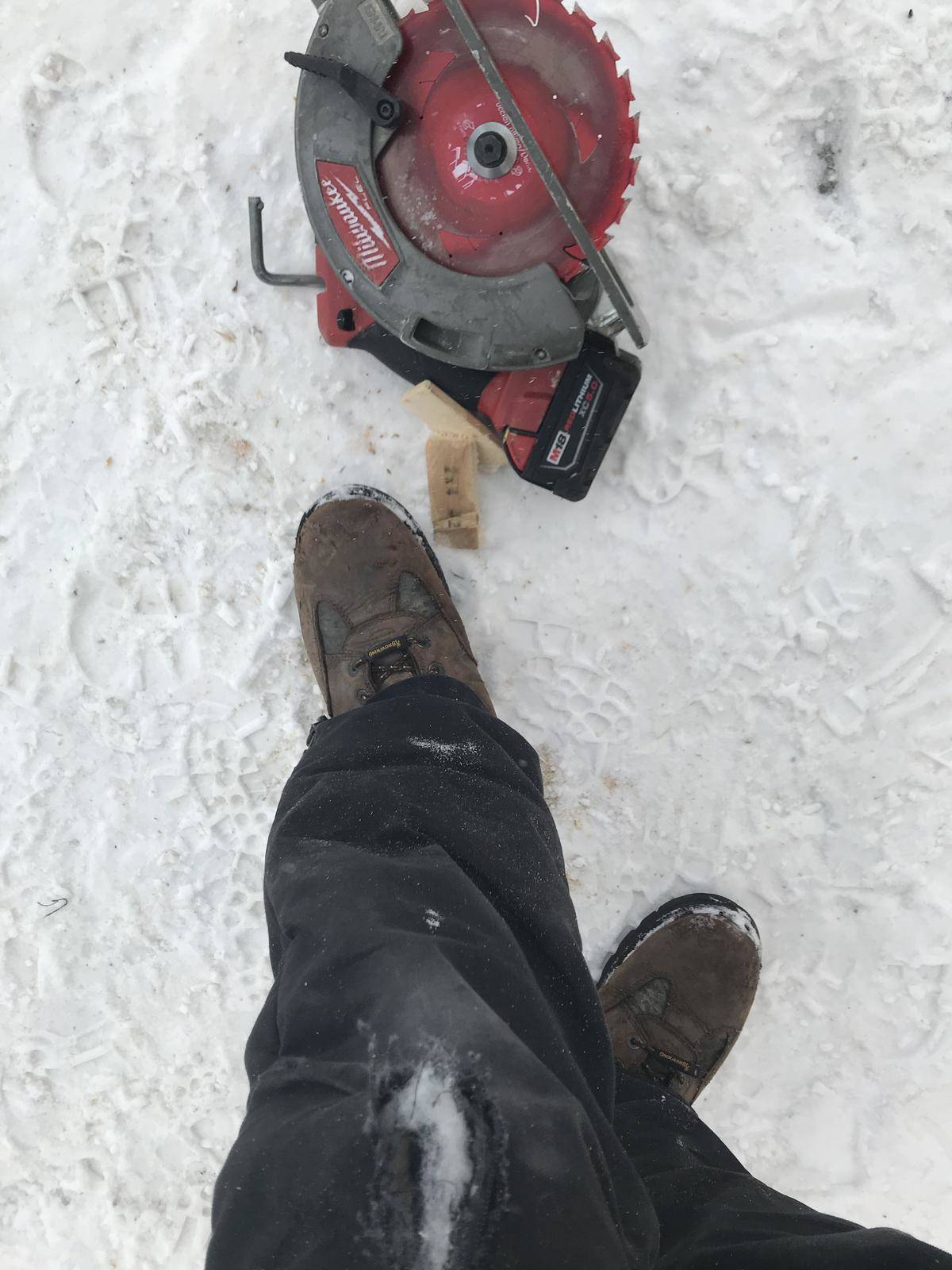 almost got his leg cut