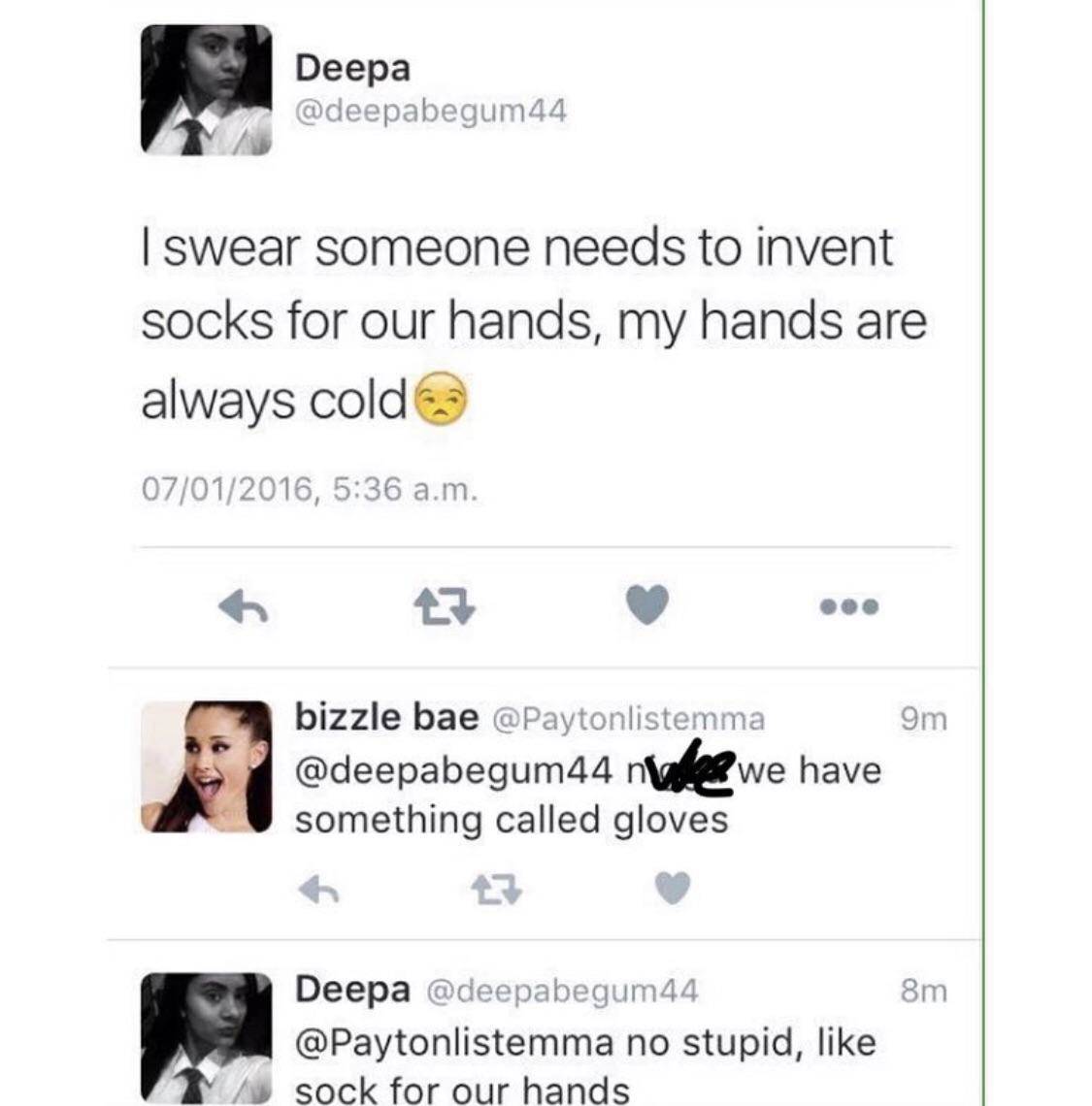 socks on your hands not gloves