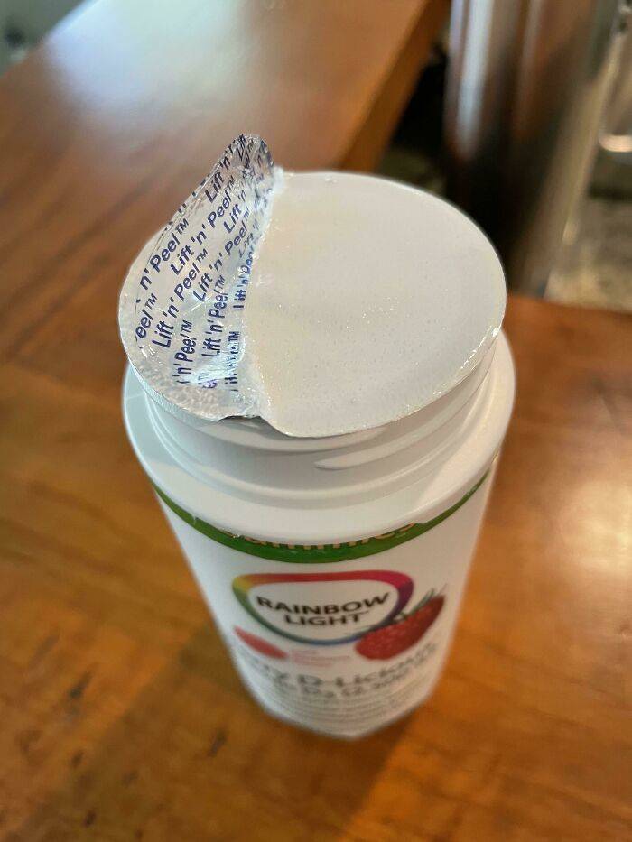 pull tab vitamin top that hasn't opened properly