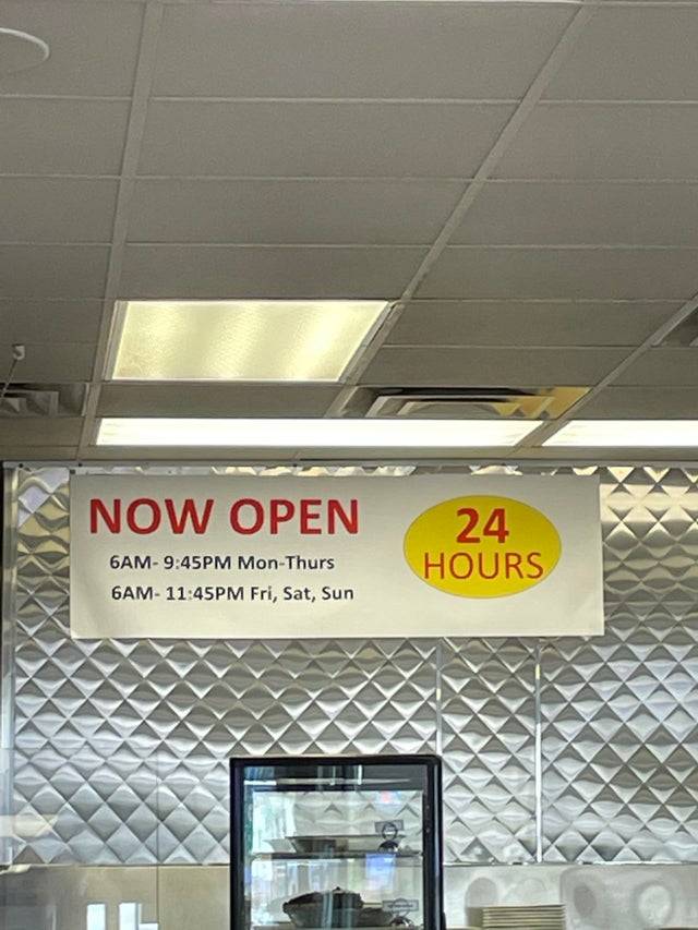 open 24 hours sign
