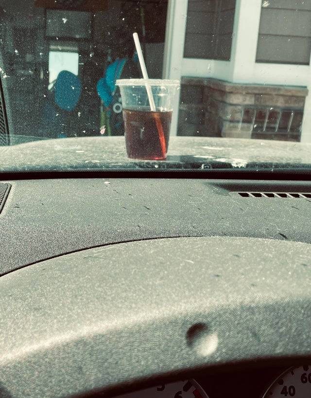 cup on front of car