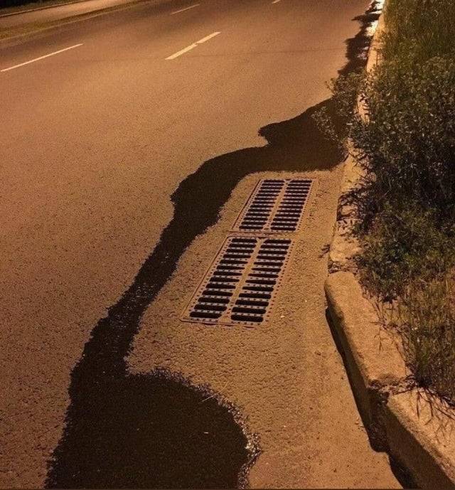 water around drain