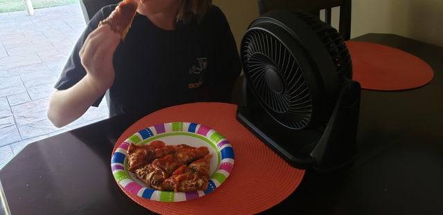 fan on food