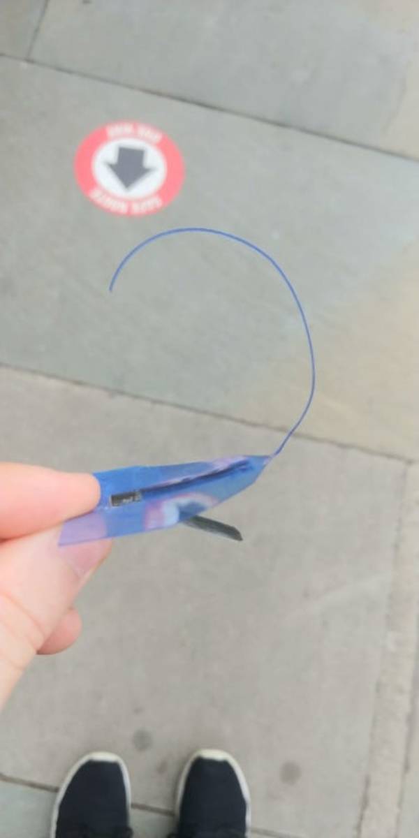 blue strange thing in atm 