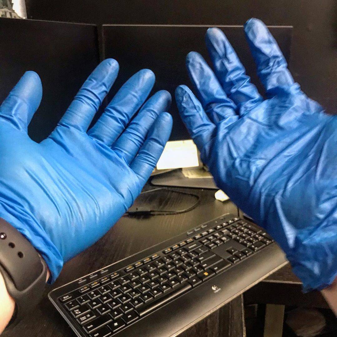 left glove fitting hand more tightly than right one