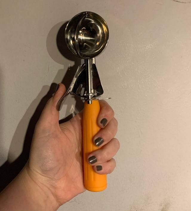 custom left-handed ice cream scoop