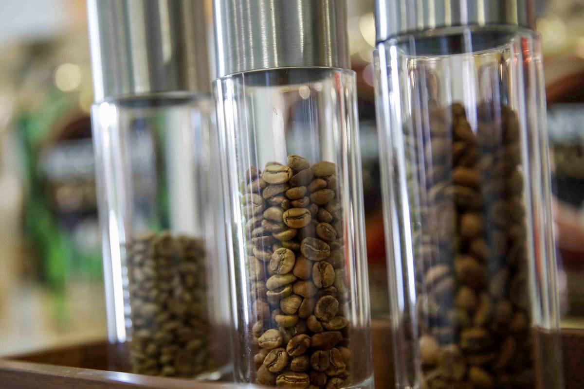 Coffee bean samples at Nestle SA's Nescafe plant in Orbe