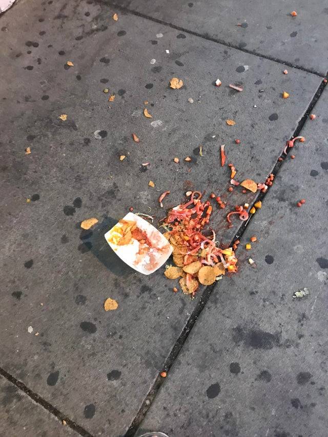 nachos spill on the ground