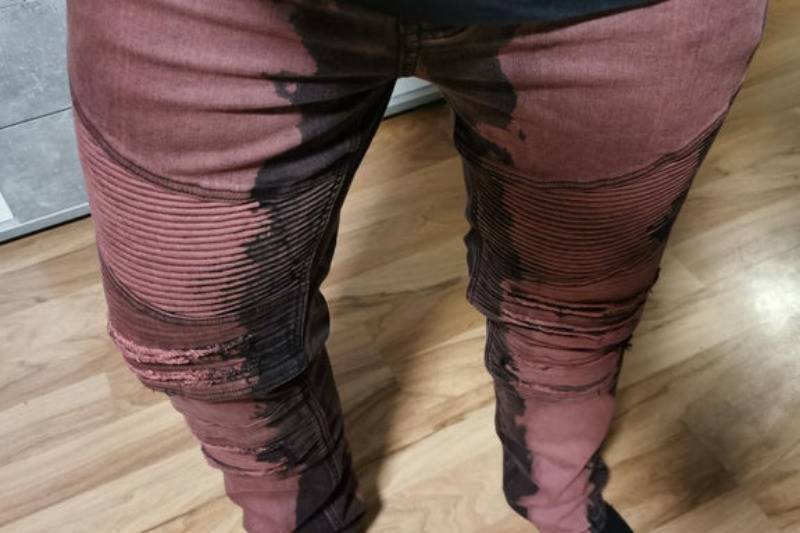 pants that looks like pee because of discoloration