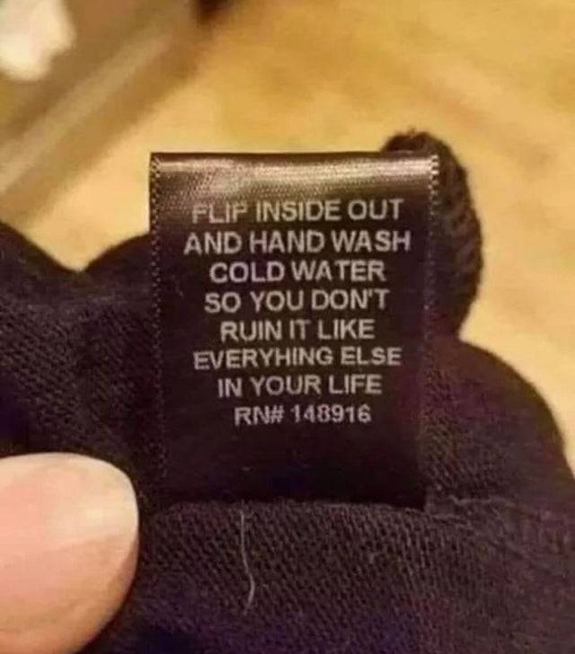 tag warns against ruining everything in your life