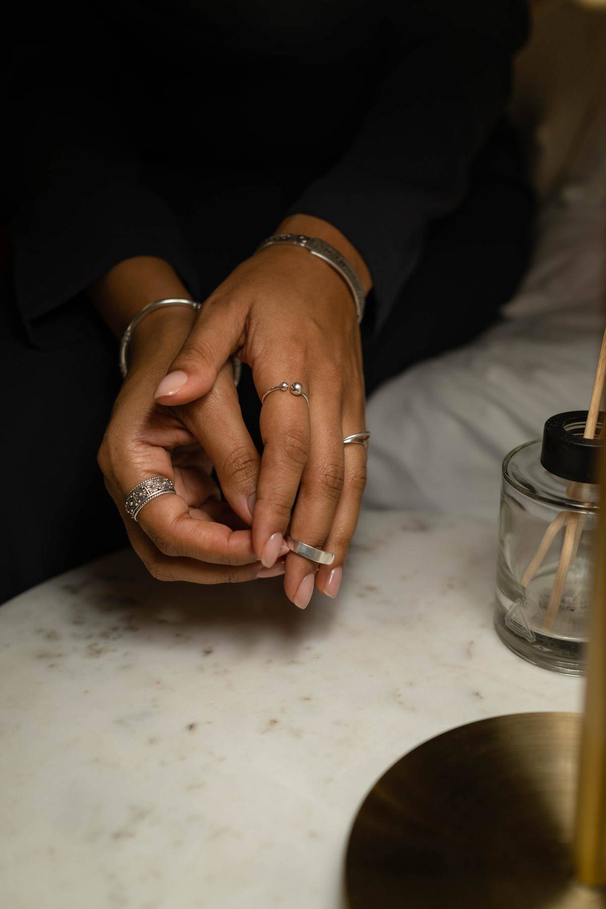 woman taking rings off