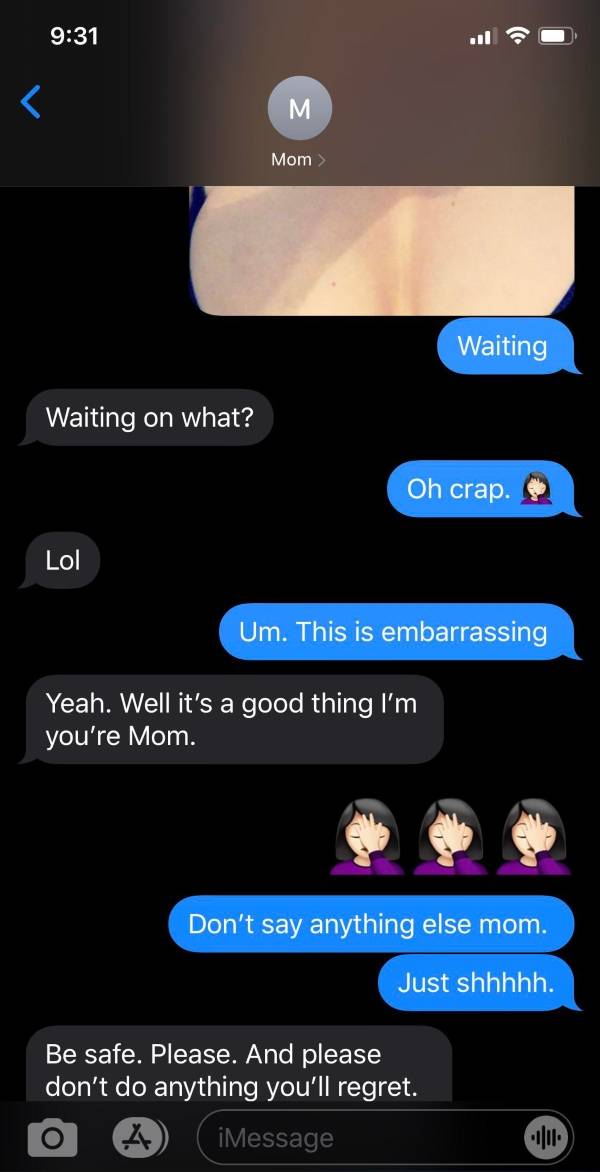 waiting text to mom from daughter