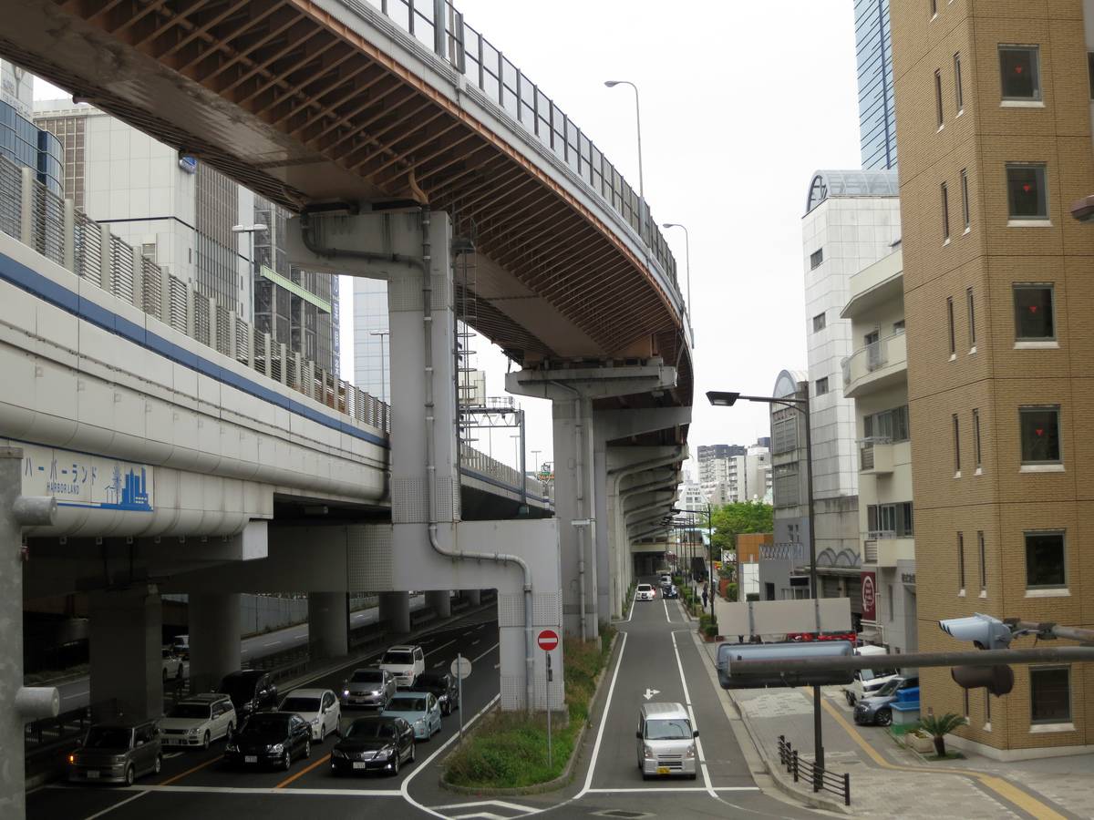 View of the Hanshin Expressway in Kobe, Japan, 20 April 2013