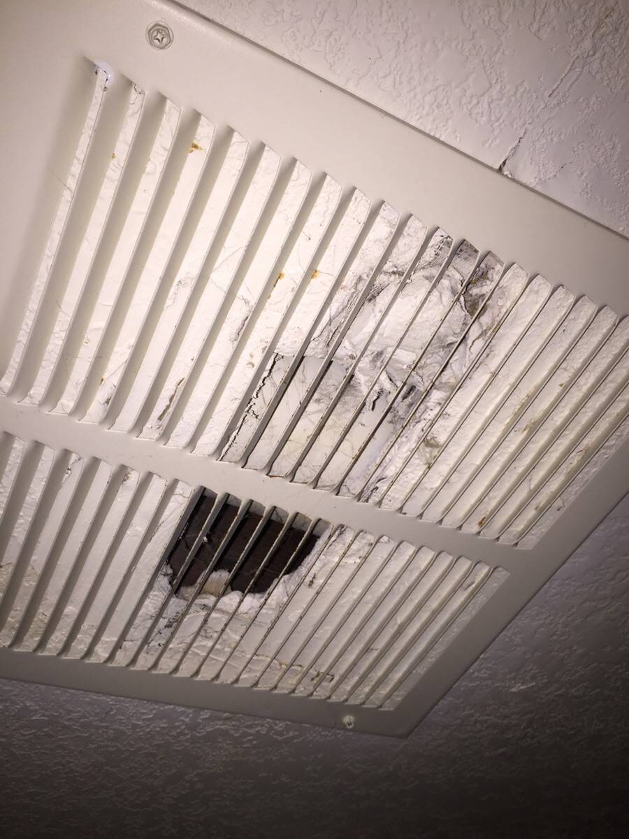 Hole covered with vent cover