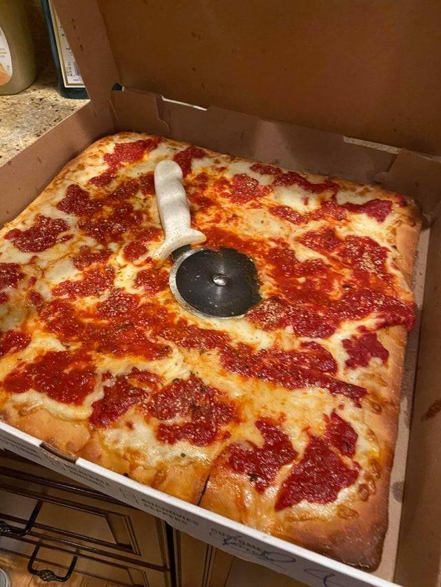 pizza cutter baked into pizza